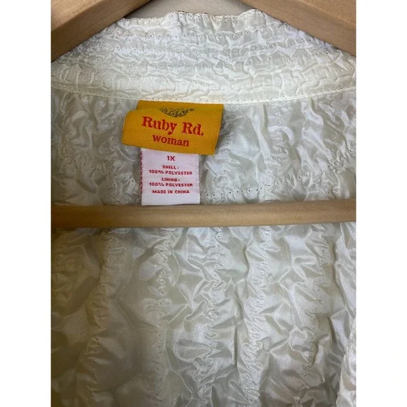 RUBY RD Crinkle Quilted Zip-Up Lightweight Jacket Size 1X Black/Tan Print - Picture 5 of 7